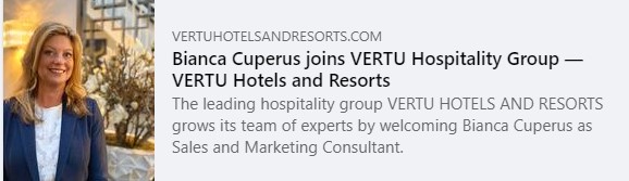 Aankondiging: Bijzondere Samenwerking Met VERTU Hotels & Resorts